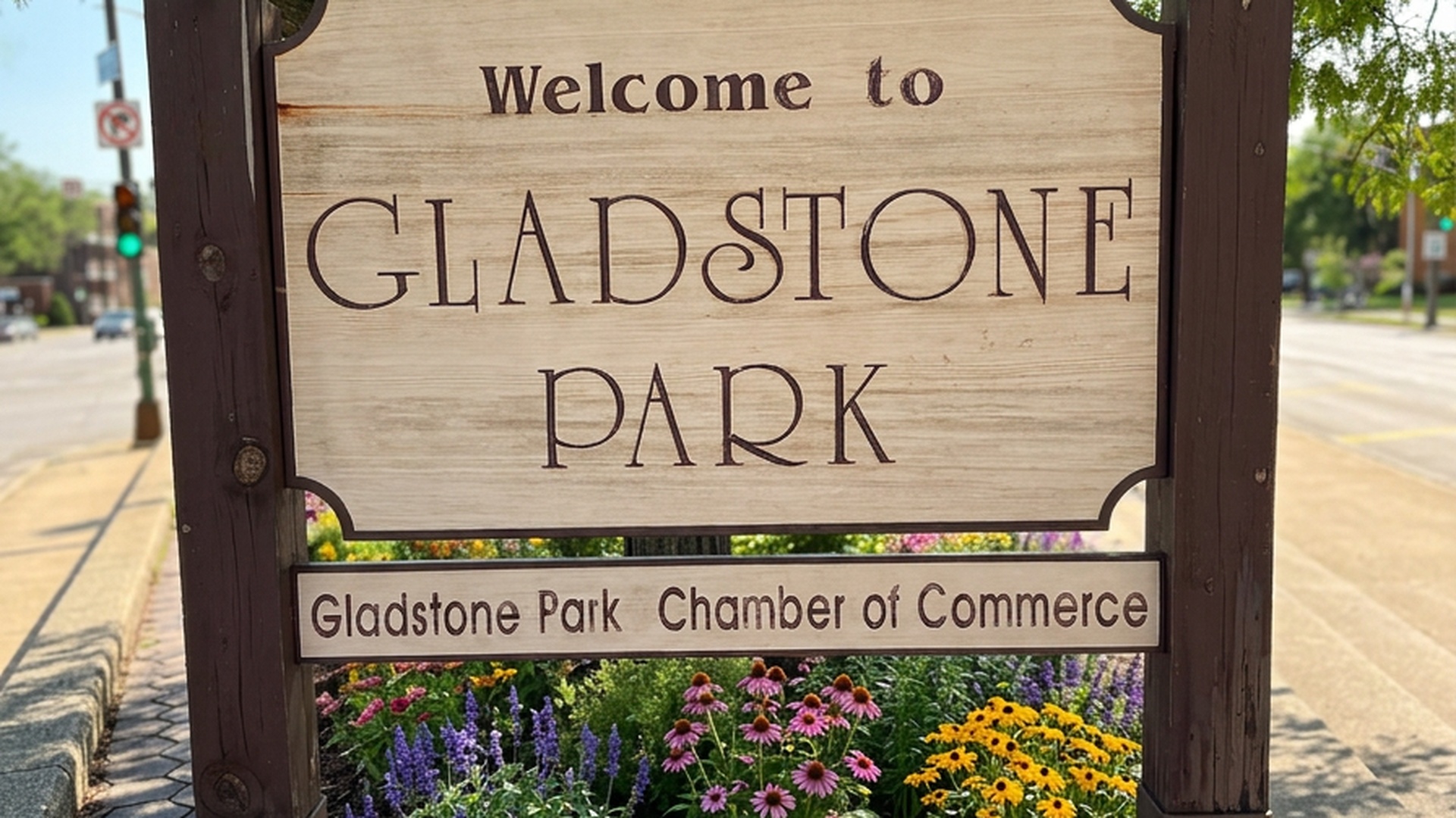 Welcome to Gladstone Park sign